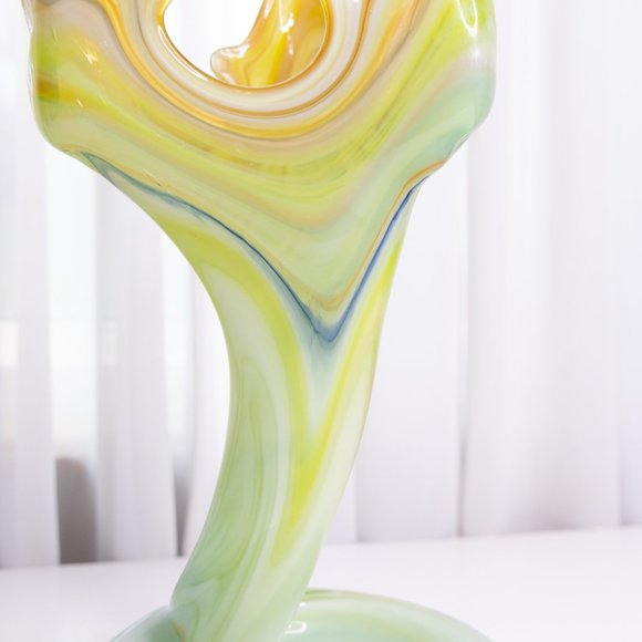 [ SOLD ] Vintage Sooner Glass Trumpet Vase Handblown - Picture 12 of 14